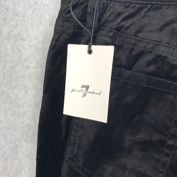 7 For All Mankind Velvet Pants Size 25 Black Victorian Academia Whimsigoth Dark - Picture 8 of 14